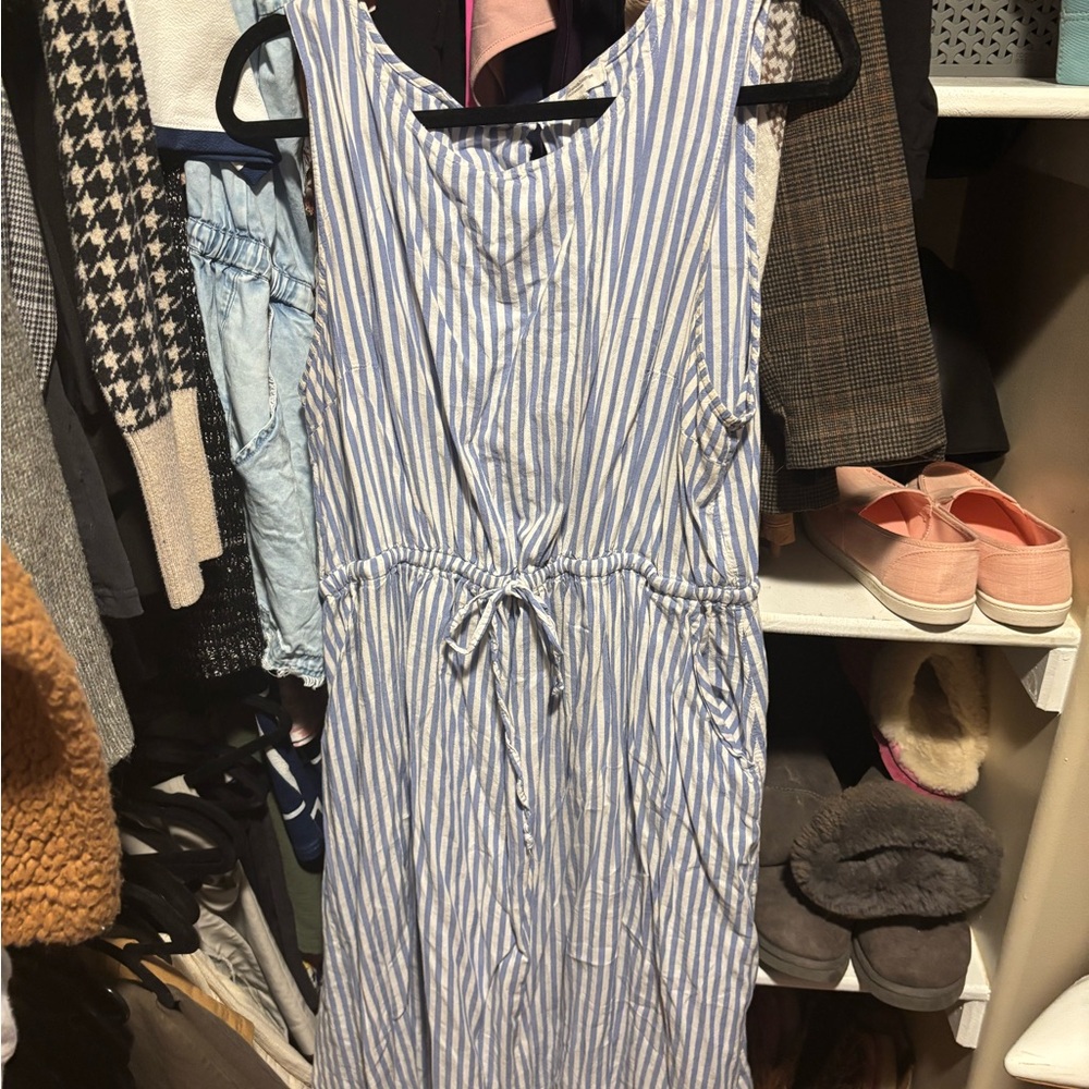 Beachlunchlounge Striped Dress in Blue and White